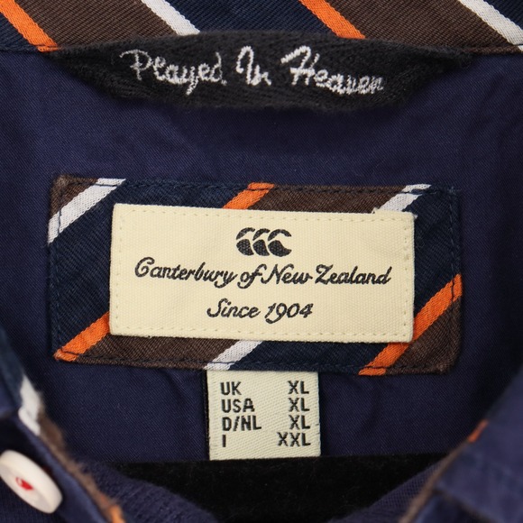 Canterbury of New Zealand Mens Size XL Navy Blue Lion Crest Polo Shirt Casual - Picture 4 of 7